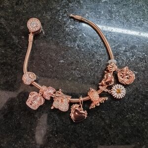 Chic Rose Gold Charm Bracelet